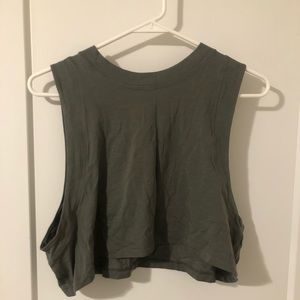 All Yours Crop Tank Top in Sage Green - Size 8